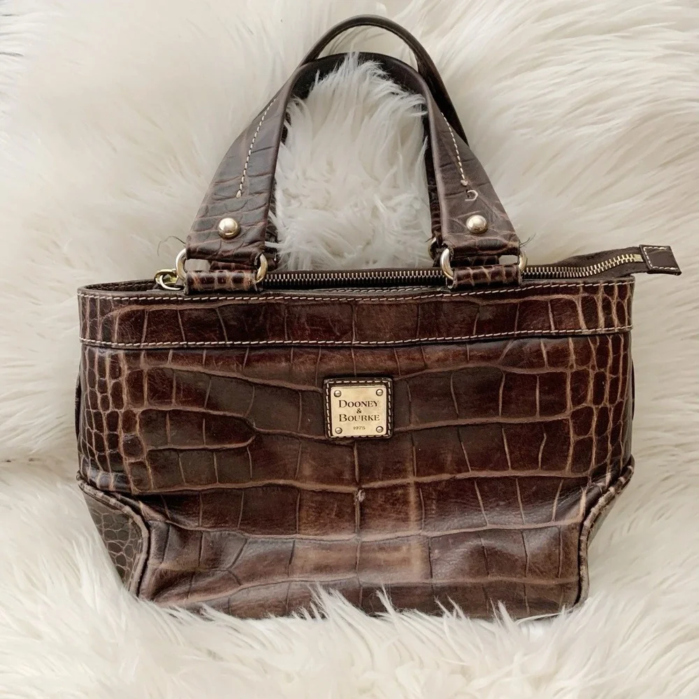 Dooney & Bourke Alligator Crocodile Leather Satchel Nile Collection FOR REPAIR